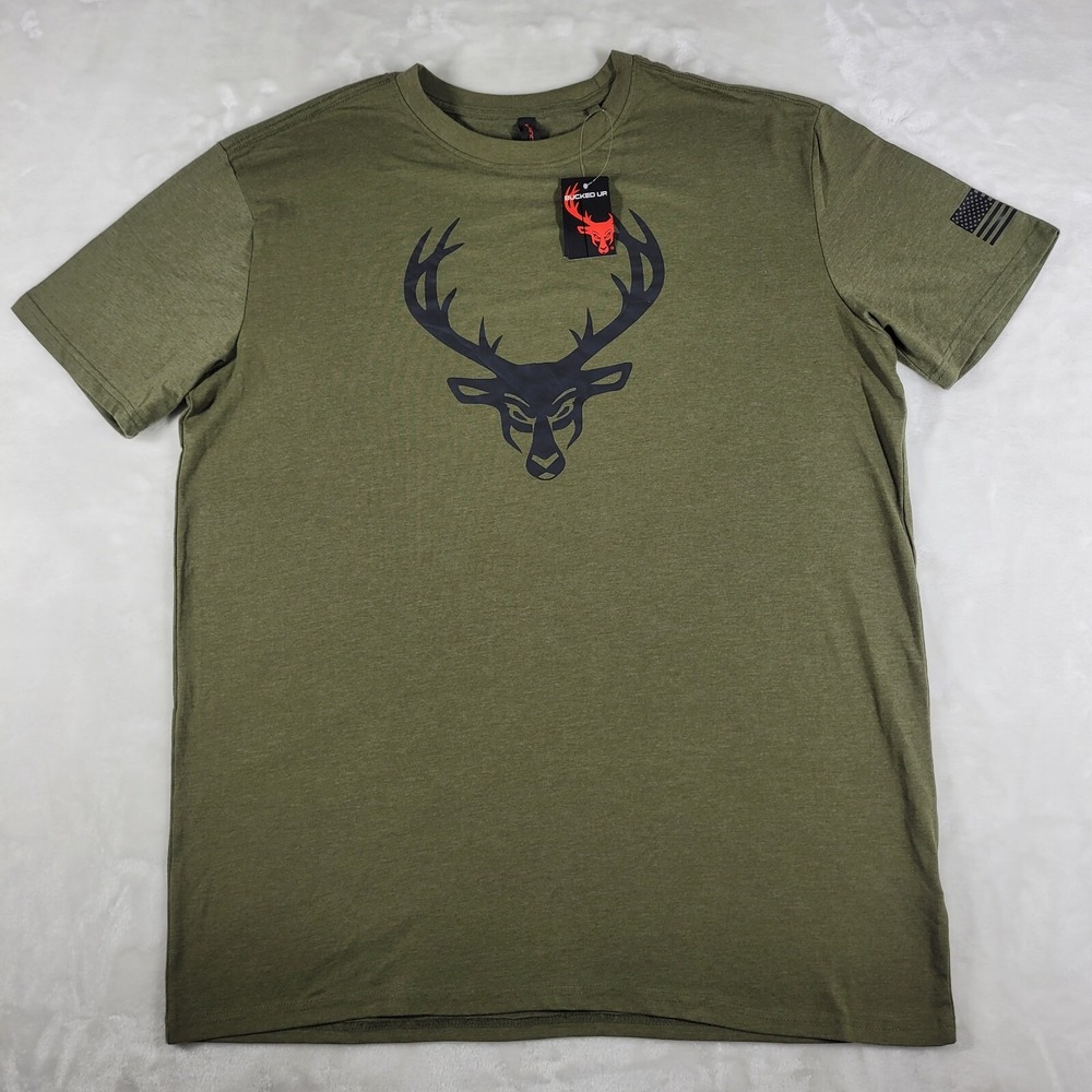 Bucked Up T-Shirt Men's 3XL Green Gym Training Military Active Casual NWT‎